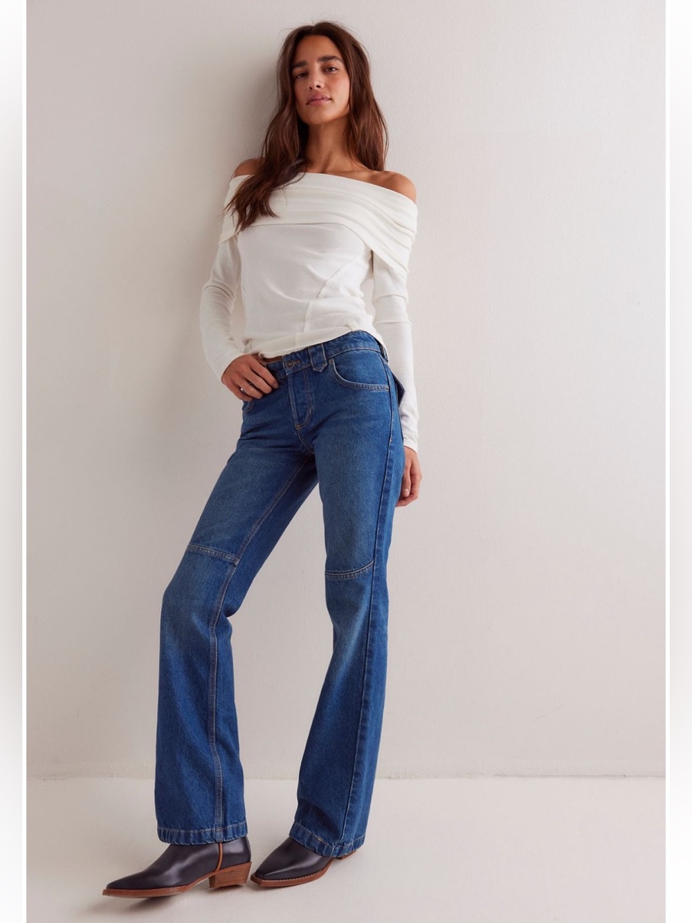 We The Free Flora Low-Rise Bootcut Jeans, color: Bourbon Blue